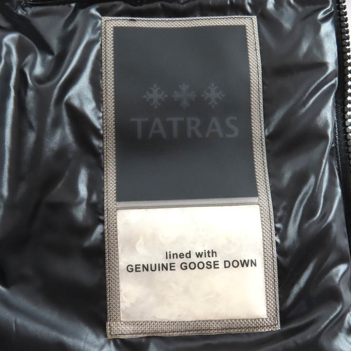 極美品△TATRAS タトラス 23AW LTAT23A4693-D BABILA バビラ ロゴワッペン フード付き ダウンコート ブラック 04 正規品 レディース