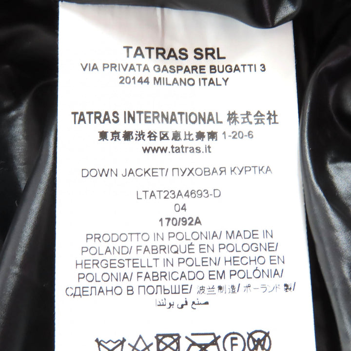 極美品△TATRAS タトラス 23AW LTAT23A4693-D BABILA バビラ ロゴワッペン フード付き ダウンコート ブラック 04 正規品 レディース