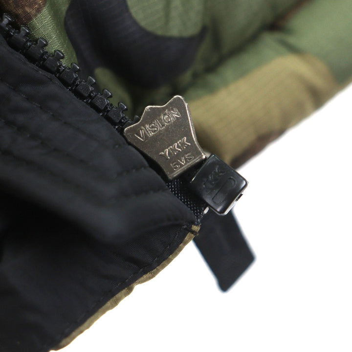 極美品▼ザ・ノースフェイス ND92336 Novelty Nuptse Jacket カモフラ柄 フード入 ロゴ刺繍 ポケッタブル仕様 ダウンジャケット M 正規品
