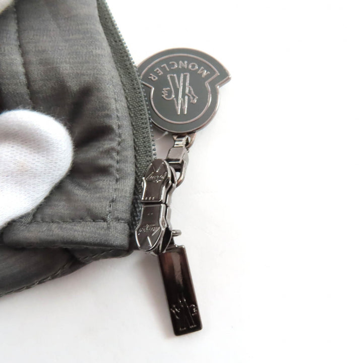 美品★MONCLER モンクレール 220934599500 JERSEY ジェルジー フード・ロゴZIP付 ダウンジャケット グレー 00 正規品 レディース
