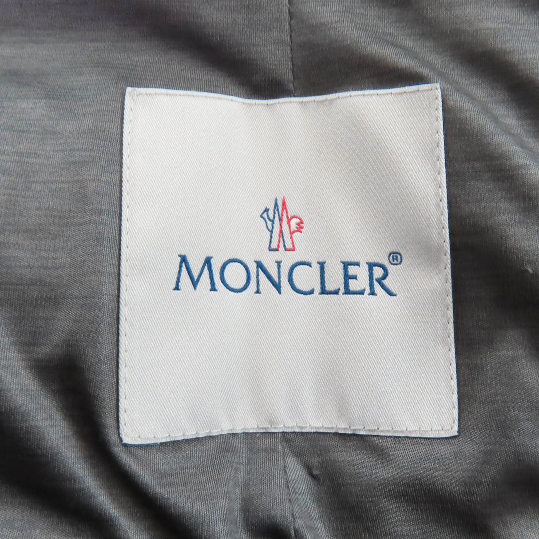 美品★MONCLER モンクレール 220934599500 JERSEY ジェルジー フード・ロゴZIP付 ダウンジャケット グレー 00 正規品 レディース