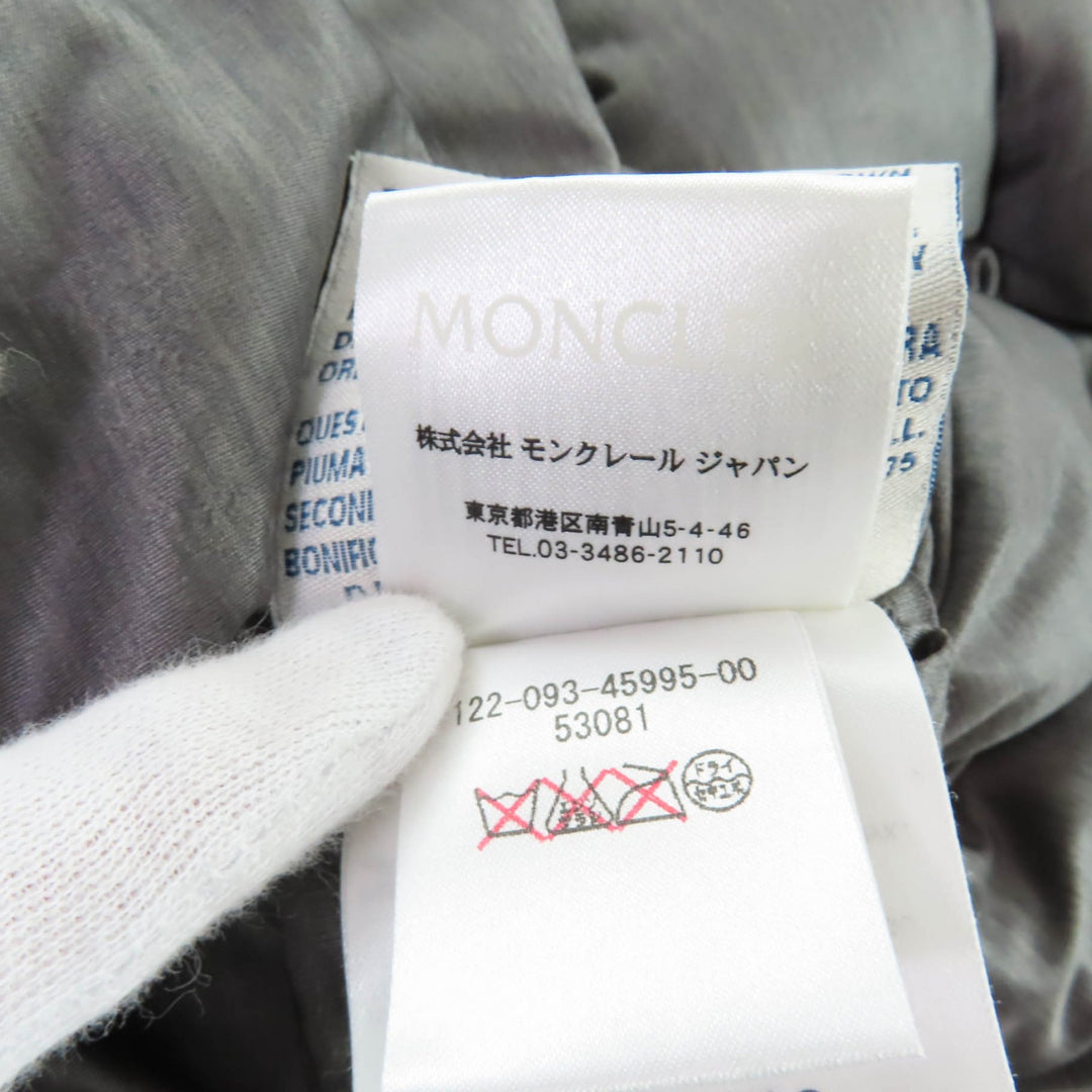 美品★MONCLER モンクレール 220934599500 JERSEY ジェルジー フード・ロゴZIP付 ダウンジャケット グレー 00 正規品 レディース