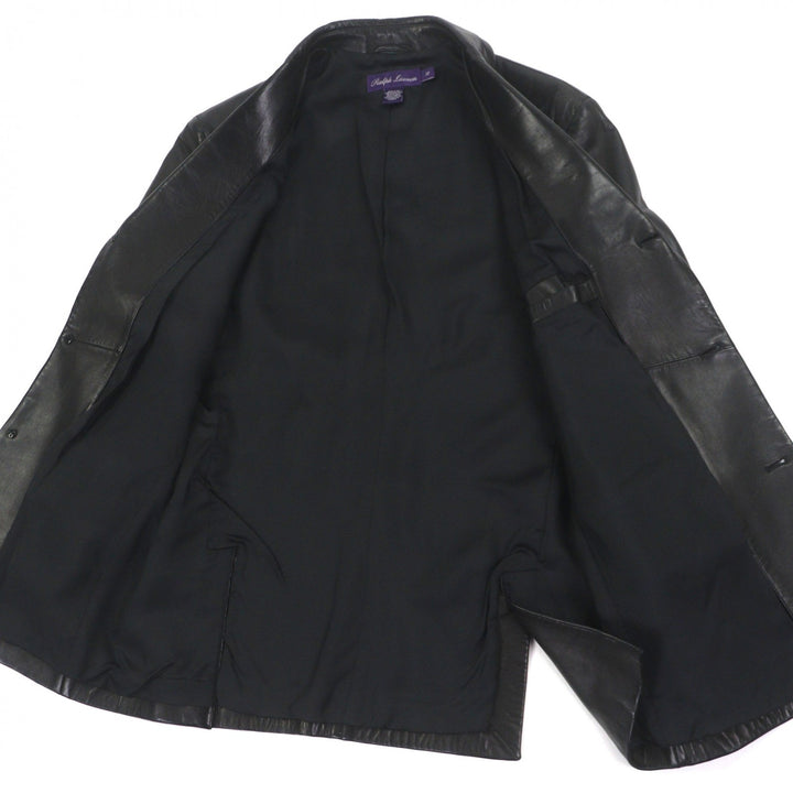 極美品▼RALPH LAURENPURPLE LABEL ラルフローレンパープルレーベル 牛革 カーフスキン シングルジャケット テーラード 38 正規品 メンズ