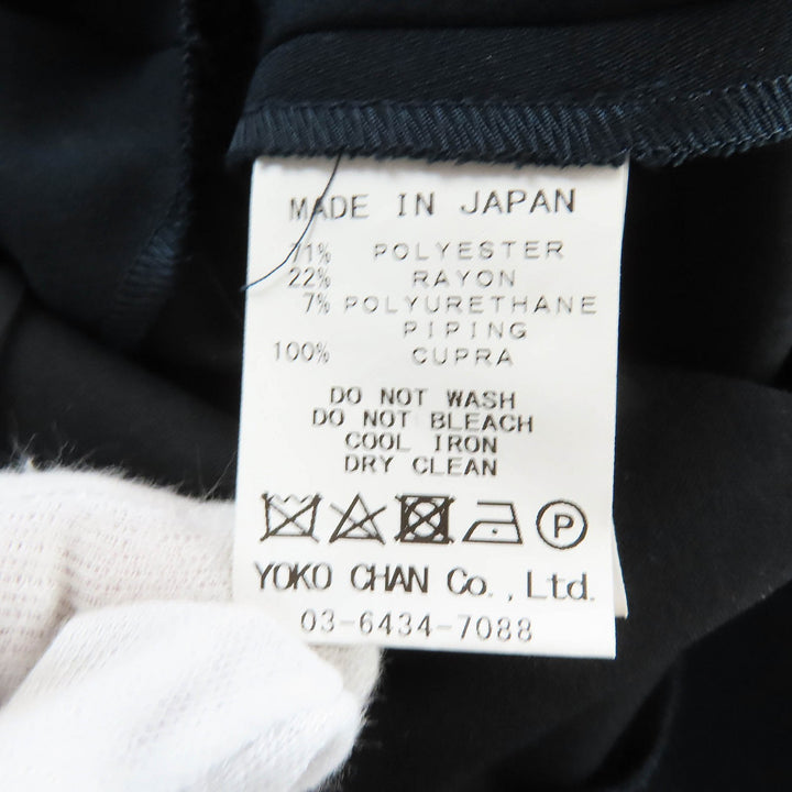極美品★YOKO CHAN ヨーコチャン YCB-218-092 フェイクパール付 ノースリーブ ブラウス ネイビー 36 日本製 正規品 レディース