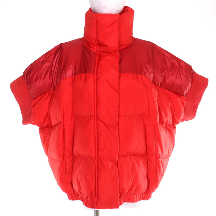 極美品△Sacai サカイ 21AW 21-05755 Padded jacket ショートスリーブ ダブルジップ 中綿 ジャケット レッド 2 正規品 レディース
