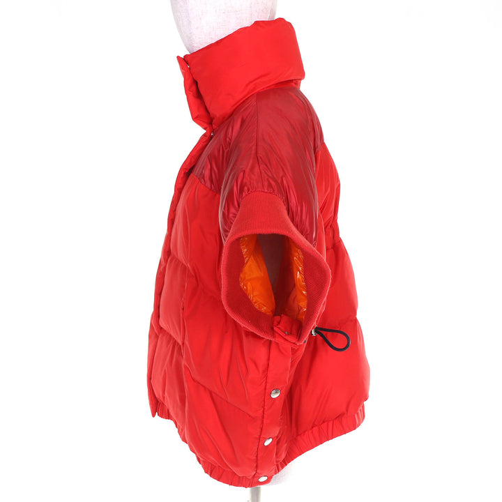 極美品△Sacai サカイ 21AW 21-05755 Padded jacket ショートスリーブ ダブルジップ 中綿 ジャケット レッド 2 正規品 レディース