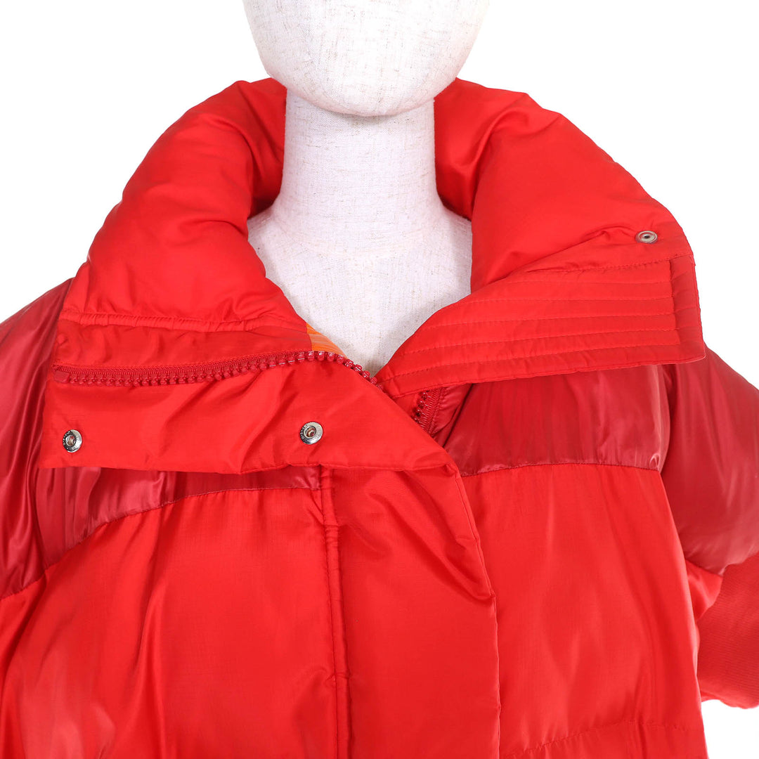 極美品△Sacai サカイ 21AW 21-05755 Padded jacket ショートスリーブ ダブルジップ 中綿 ジャケット レッド 2 正規品 レディース