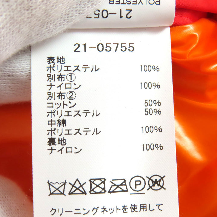 極美品△Sacai サカイ 21AW 21-05755 Padded jacket ショートスリーブ ダブルジップ 中綿 ジャケット レッド 2 正規品 レディース