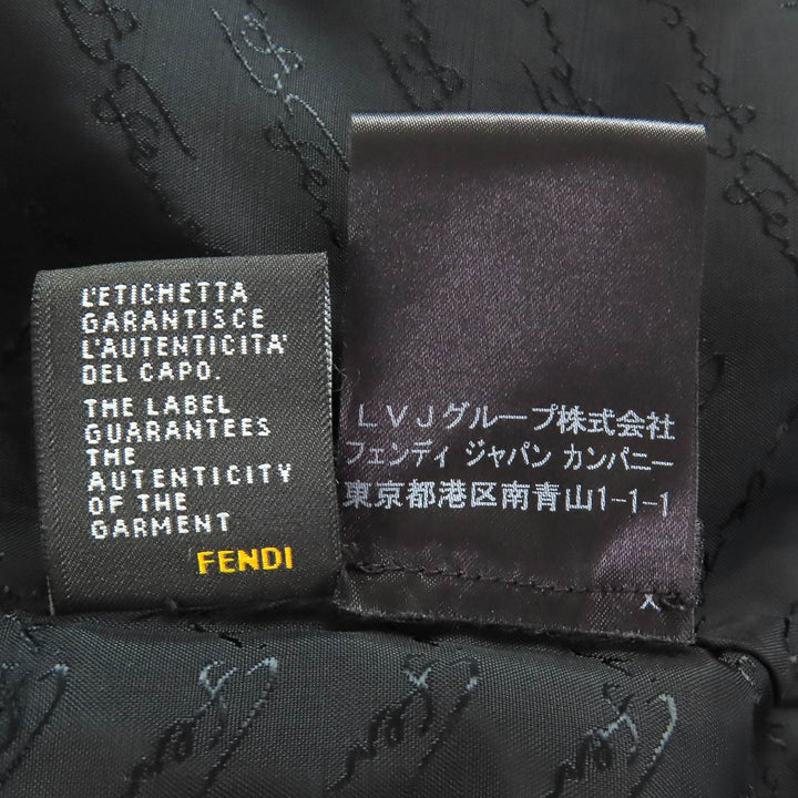 極美品△FENDI フェンディ クロコダイルベルト付き ミンクファー ショート ジャケット ブラック 40 ハンガー・ガーメント付 伊製 正規品