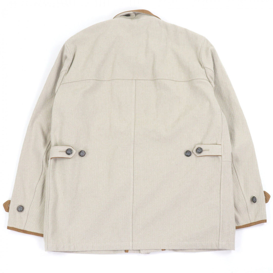 極美品□ナイスネス 25SS NN-0201B15 LORAN Herringbone Hunting Jacket ヘリンボーン レザー使い ハンティングジャケット M 日本製