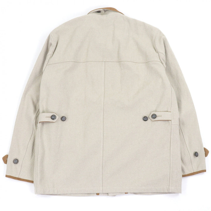 極美品□ナイスネス 25SS NN-0201B15 LORAN Herringbone Hunting Jacket ヘリンボーン レザー使い ハンティングジャケット M 日本製