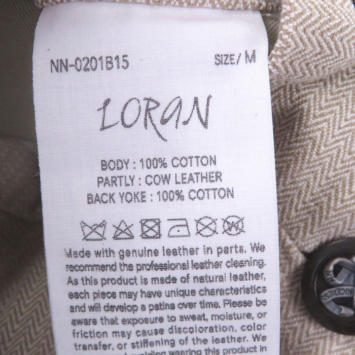 極美品□ナイスネス 25SS NN-0201B15 LORAN Herringbone Hunting Jacket ヘリンボーン レザー使い ハンティングジャケット M 日本製