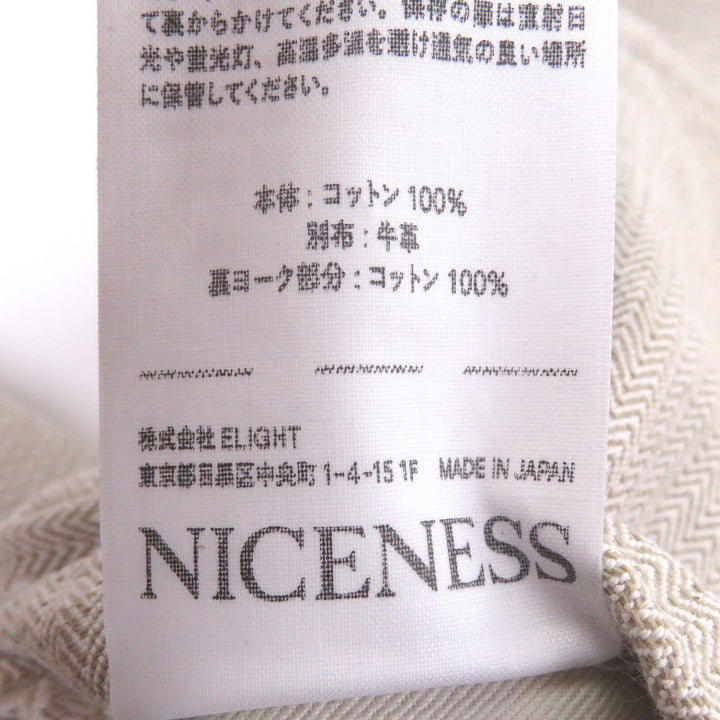 極美品□ナイスネス 25SS NN-0201B15 LORAN Herringbone Hunting Jacket ヘリンボーン レザー使い ハンティングジャケット M 日本製