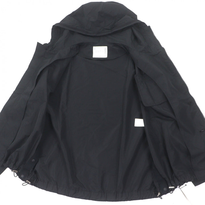 未使用品▼Sacai サカイ 24SS 24-03399M Taffeta Blouson ダブルジップアップ マウンテンパーカー ブラック 1 日本製 正規品 メンズ