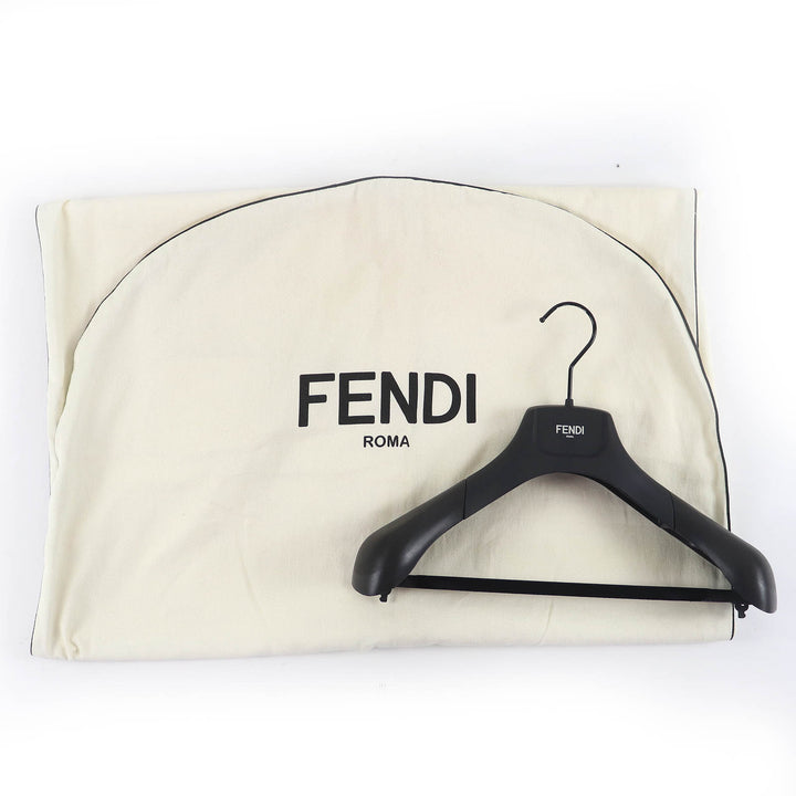 極美品△FENDI フェンディ FF8677 ウール100％ フォックスファー ロング チェスターコート ブラック 40 ハンガー・ガーメント付き 正規品