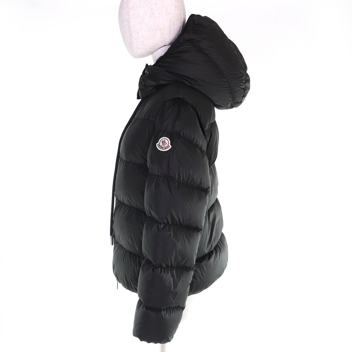 極美品△MONCLER モンクレール 22-23AW DRONIERES ロゴワッペン フード付き 2WAY ダウンジャケット ダウンベスト ジャケット 0 黒 正規品