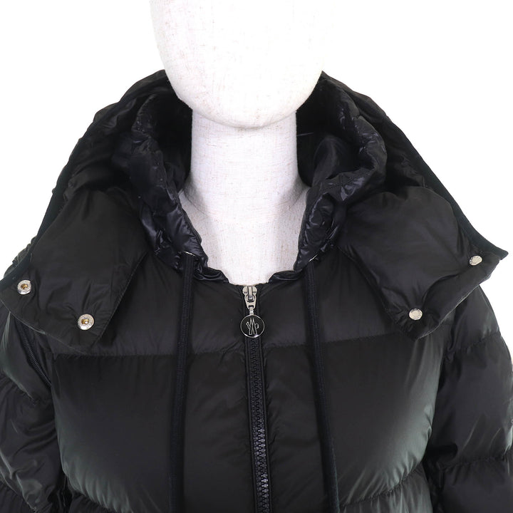 極美品△MONCLER モンクレール 22-23AW DRONIERES ロゴワッペン フード付き 2WAY ダウンジャケット ダウンベスト ジャケット 0 黒 正規品