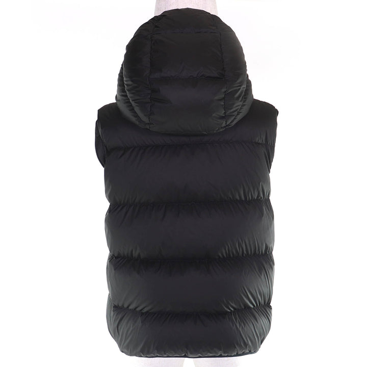極美品△MONCLER モンクレール 22-23AW DRONIERES ロゴワッペン フード付き 2WAY ダウンジャケット ダウンベスト ジャケット 0 黒 正規品