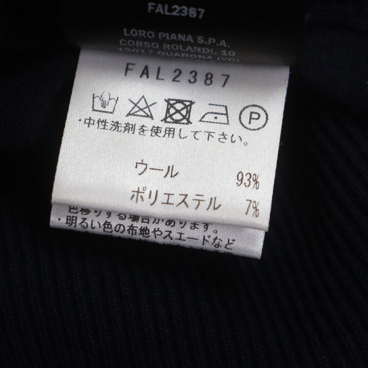 極美品▼Loro Piana ロロピアーナ FAL2387 ウール93% クルーネック プルオーバー ニットセーター ネイビー S イタリア製 正規品 メンズ