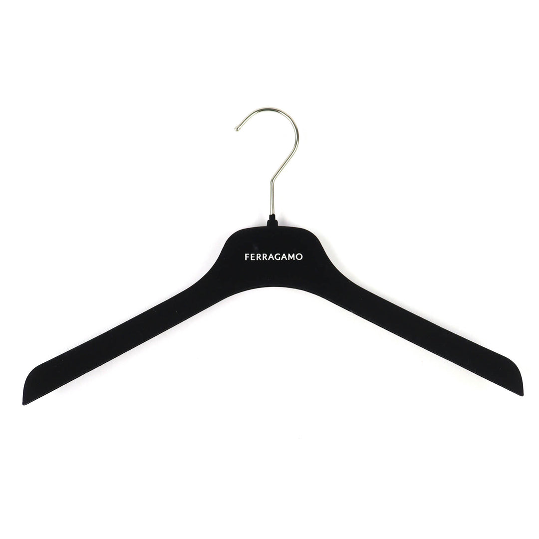 極美品△FERRAGAMO フェラガモ 0763654 ロゴボタン サテン切替 ウール ツイードジャケット ホワイト 40 ハンガー付き 正規品 レディース
