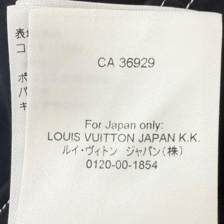 美品□LOUIS VUITTON ルイヴィトン 24AW コットン LVロゴワッペン ショートスリーブ 半袖シャツ 黒 4L/希少サイズ イタリア製 正規品
