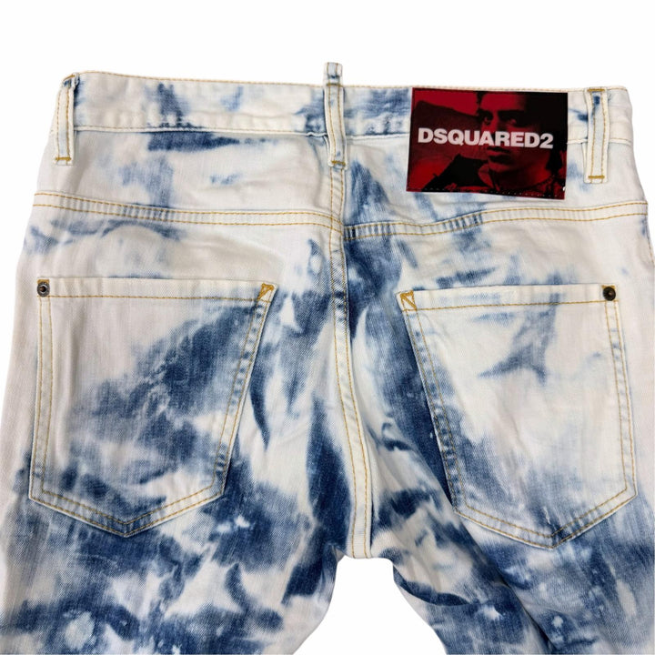 【ドンドン見直し】美品□DSQUARED2 ディースクエアード 19SS S74LB0486 Skater Jean ダメージ加工 デニムパンツ ブルー 42 伊製 正規品