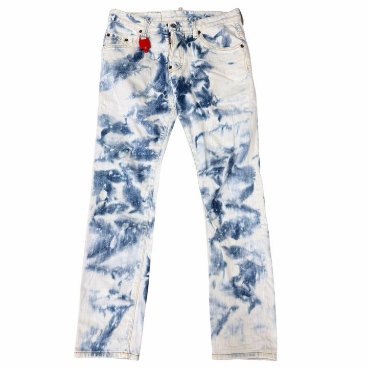 【ドンドン見直し】美品□DSQUARED2 ディースクエアード 19SS S74LB0486 Skater Jean ダメージ加工 デニムパンツ ブルー 42 伊製 正規品