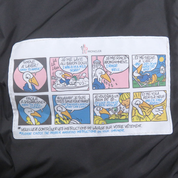 美品□MONCLER モンクレール CLUNY GIUBBOTTO ロゴワッペン付き ファーフーデッド ダウンジャケット ダウンコート グレー 2 メンズ