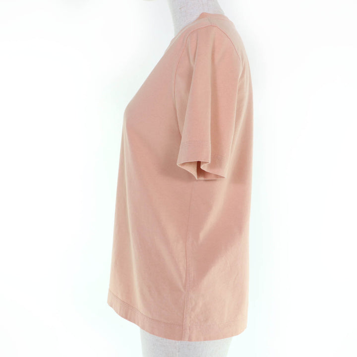 美品☆BURBERRY バーバリー 8099834 コットン100％ ロゴ入り クルーネック 半袖Ｔシャツ ピンク S 正規品 レディース