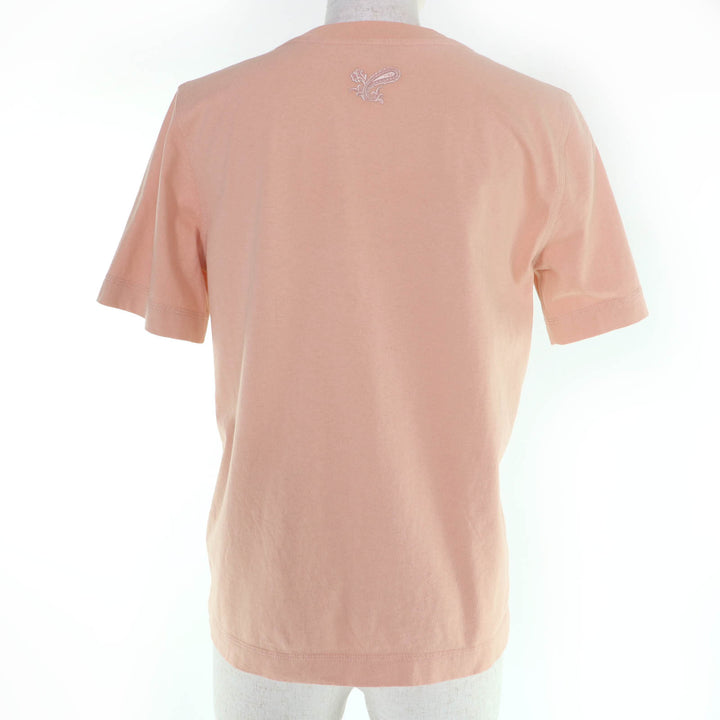 美品☆BURBERRY バーバリー 8099834 コットン100％ ロゴ入り クルーネック 半袖Ｔシャツ ピンク S 正規品 レディース