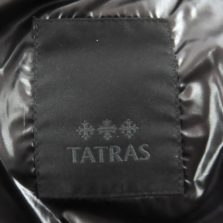 極美品△TATRAS タトラス 23AW LTAT23A4693-D BABILA バビラ ロゴワッペン フード付き ダウンコート ブラック 03 正規品 レディース