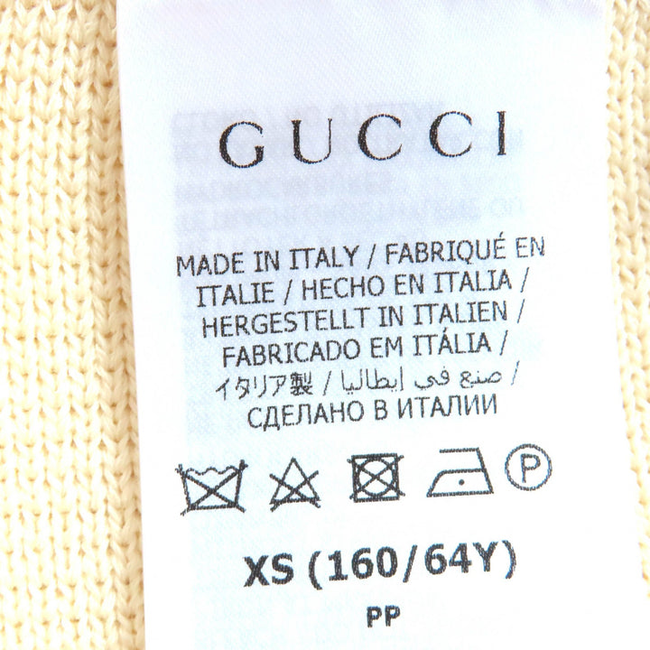 未使用△GUCCI グッチ 23SS 726801 ウール100％ サイドジップ ニットスカート ミニスカート アイボリー XS イタリア製 正規品 レディース
