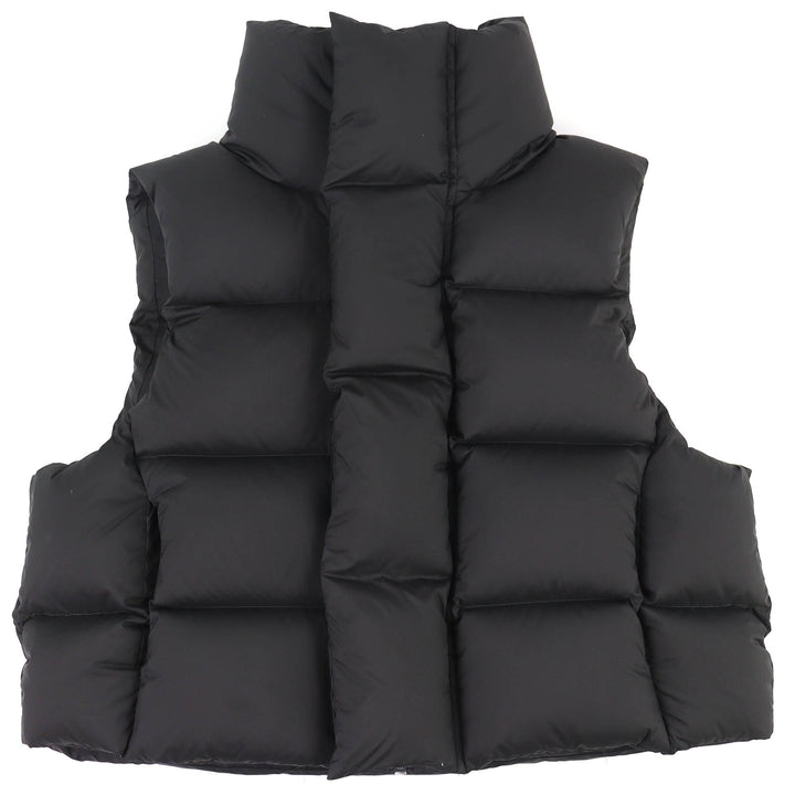 美品△ENTIRE STUDIOS エンタイアスタジオ ES2400 PO047 MML VEST スタンドカラー ジップアップ ショートダウンベスト ブラック S メンズ