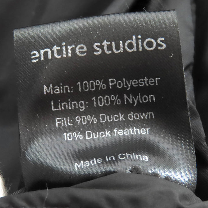 美品△ENTIRE STUDIOS エンタイアスタジオ ES2400 PO047 MML VEST スタンドカラー ジップアップ ショートダウンベスト ブラック S メンズ