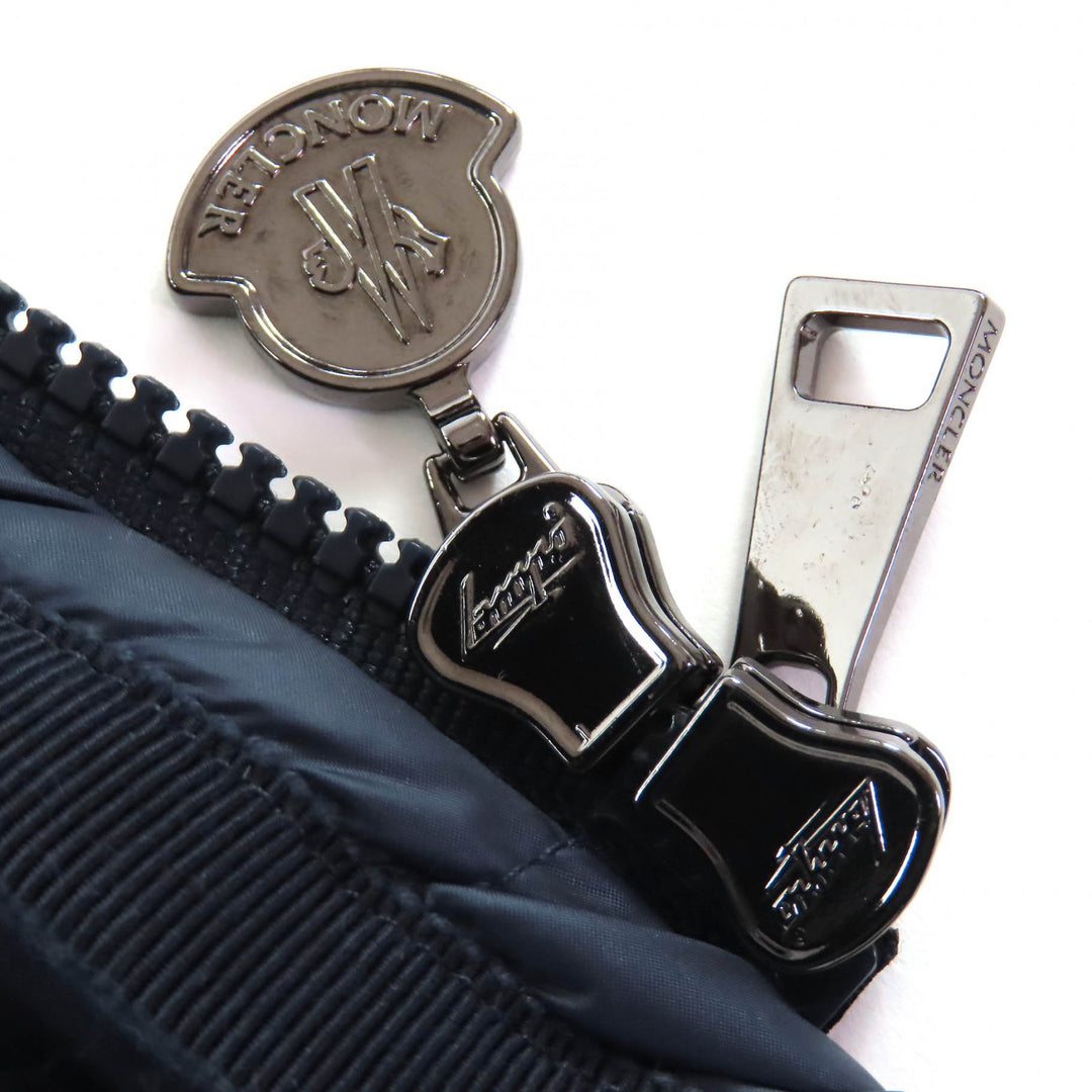 美品△MONCLER モンクレール HERMINE エルミンヌ ロゴワッペン・フード付 ダウンコート 美シルエット ネイビー 00 正規品 レディース
