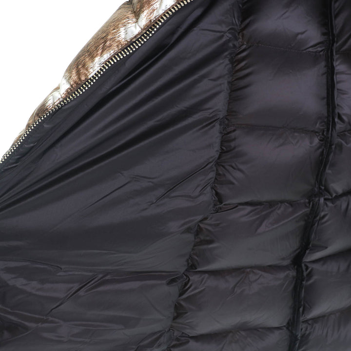極美品△MONCLER モンクレール SUYEN スイエン ロゴジップ ファープリント ダウンジャケット ダウンコート ブラウン 0 正規品 定価278000