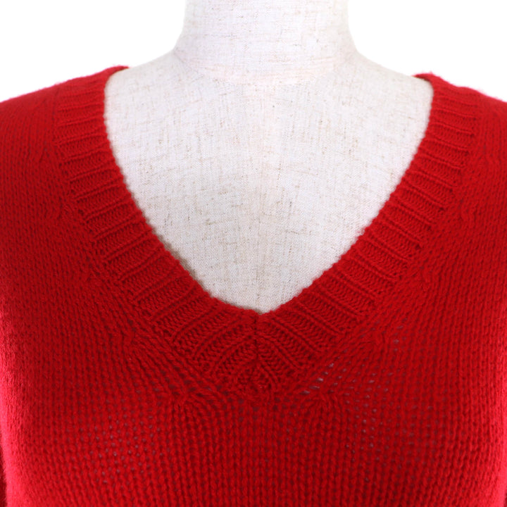 極美品☆Christian Dior クリスチャンディオール 854S82AM037 カシミヤ100％ J’ADIOR AMOUR刺繍 長袖 ニット レッド 40 伊製 正規品