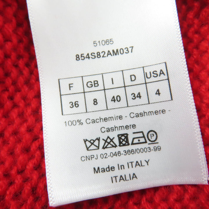 極美品☆Christian Dior クリスチャンディオール 854S82AM037 カシミヤ100％ J’ADIOR AMOUR刺繍 長袖 ニット レッド 40 伊製 正規品