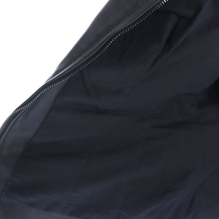 美品△Valentino ヴァレンチノ DBC2P0B0 ローズモチーフ フラワーコサージュ ラムスキン シングルライダースジャケット 黒 38 正規品