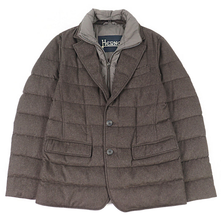 美品○Herno ヘルノ PI0227U PIACENZA社製生地使用 シルク51% カシミア49% 撥水加工 ダウンテーラードジャケット 48 正規品 メンズ