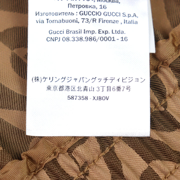 美品○GUCCI グッチ 587358 Gランバス サイドライン レザー使い トラックジャケット ブラウン系 S イタリア製 正規品 メンズ
