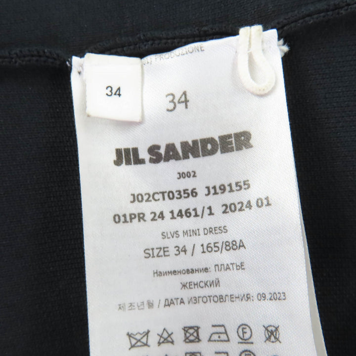 極美品☆JIL SANDER ジルサンダー J02CT0356 ノースリーブ ワンピース ブラック 34 イタリア製 正規品 レディース