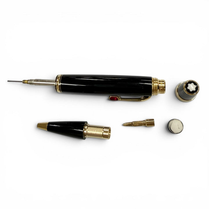 良品▼MONTBLANC モンブラン ボエム レッドジェムストーン ホワイトスター ツイスト式 シャープペンシル ブラック ゴールド ドイツ製