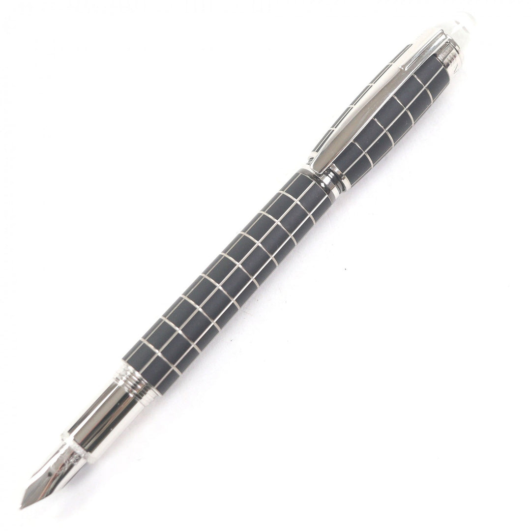 極美品□MONTBLANC モンブラン スターウォーカー ペン先14K Mニブ メタルラバー ウィンドウペン 万年筆 ブラック シルバー ドイツ製