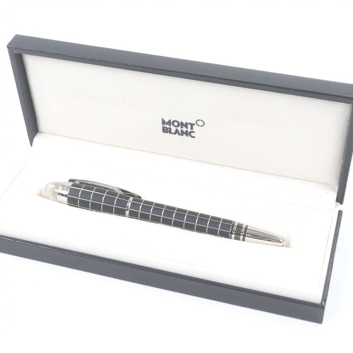 極美品□MONTBLANC モンブラン スターウォーカー ペン先14K Mニブ メタルラバー ウィンドウペン 万年筆 ブラック シルバー ドイツ製