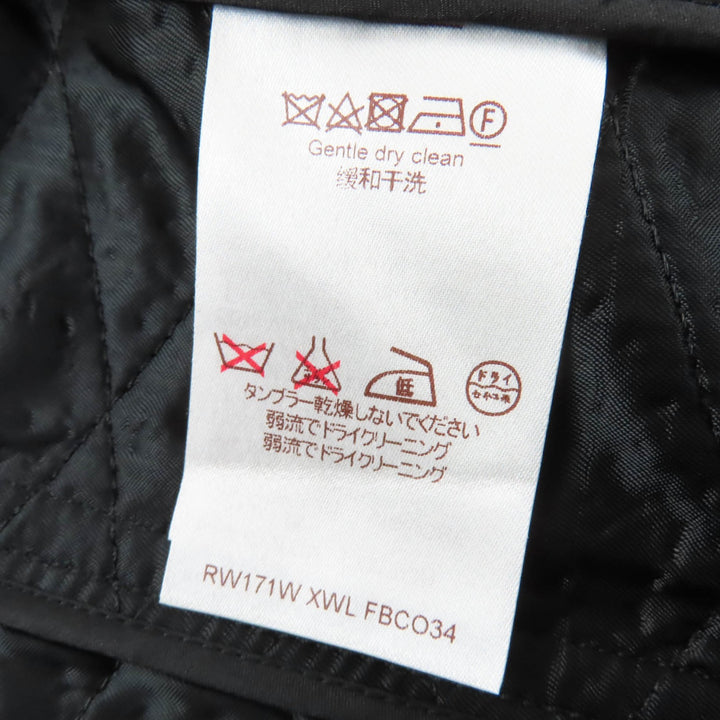 極美品☆LOUIS VUITTON ルイヴィトン レザーパイピング モノグラムフリンジ ノーカラーコート ホワイト インディゴ 34 イタリア製 正規品
