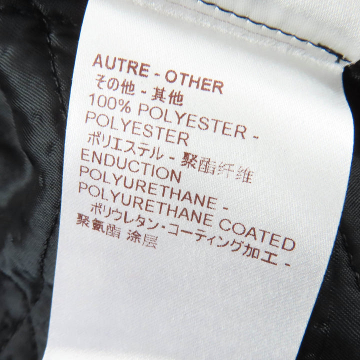極美品☆LOUIS VUITTON ルイヴィトン レザーパイピング モノグラムフリンジ ノーカラーコート ホワイト インディゴ 34 イタリア製 正規品
