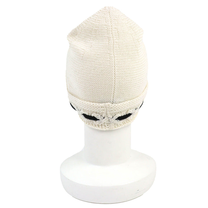 未使用品△CHANEL シャネル AAB112 カシミヤ100% ココマーク ニット帽 ニットキャップ ホワイト ブラック 箱付 英国製 正規品 レディース
