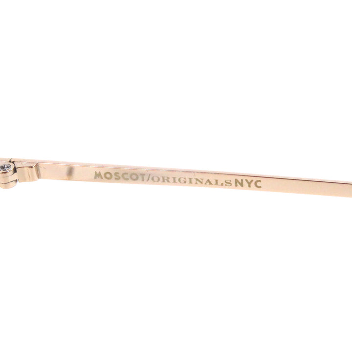 極美品□MOSCOT モスコット DOV ドーブ ラウンドフレーム メガネ 眼鏡 アイウェア ゴールド 48□21-145 デモレンズ ケース付き メンズ
