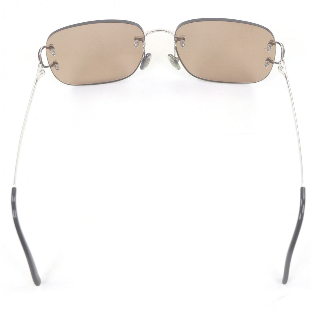 美品□Cartier カルティエ 135 2Cデコール ツーポイント サングラス シルバー ブラウン系レンズ □17 度入り ケース付 フランス製 メンズ